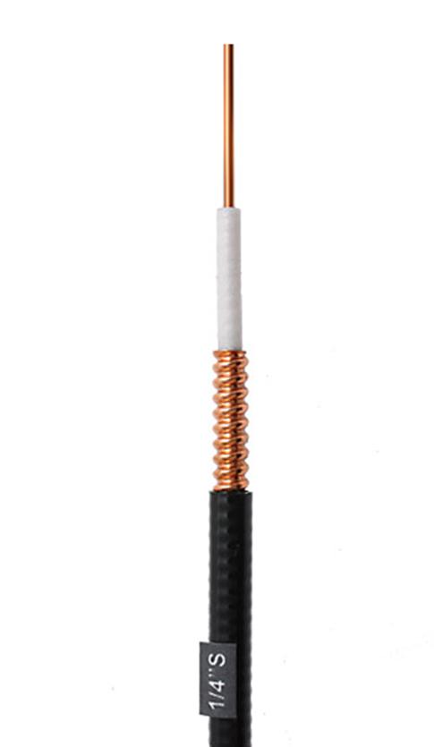 Câble coaxial RF 50 ohms à tube de cuivre ondulé hélicoïdal 1/4" 0