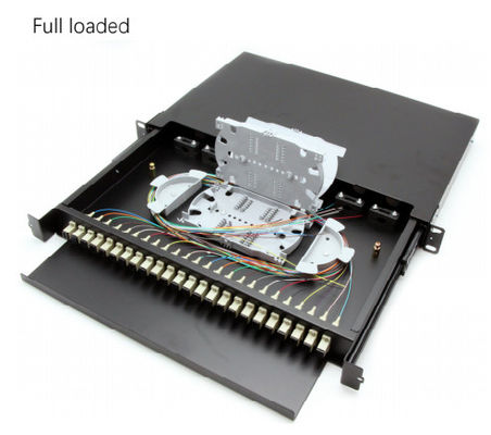 1U 19" Full Loaded Slide Rail Rack Mount Fiber Optic Patch Panel with Cold Rolled Steel Construction