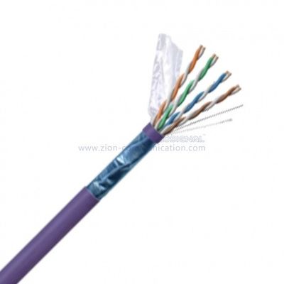 F/UTP CAT 6A Network Cable with 23 AWG Solid Bare Copper and Dual Jacket PE for 500MHz Bandwidth