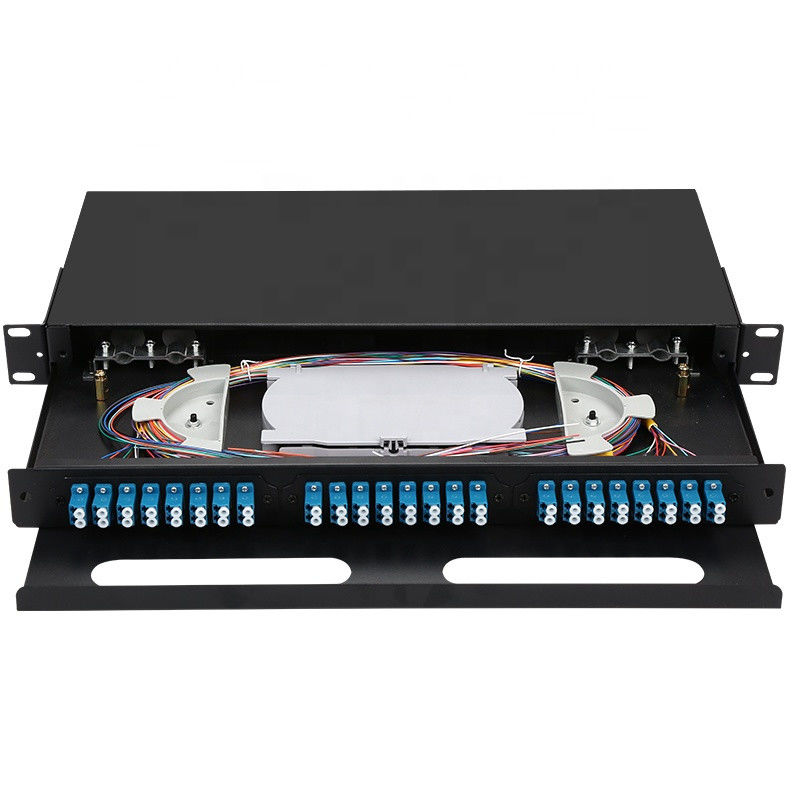 19 Inch 24/48 Cores Pull Type Rack Mounted Fiber Optic Patch Panel for Indoor Optical Fiber Distribution