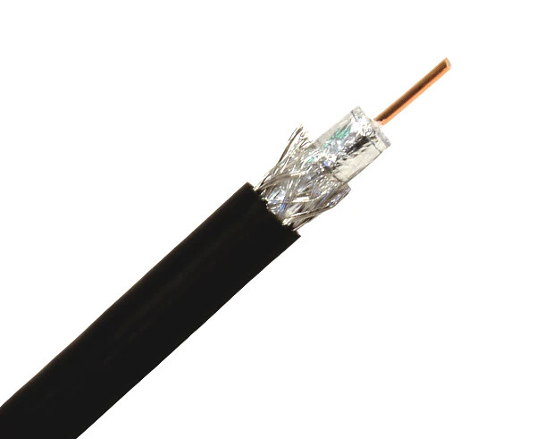 RG11 double 60% Shield PVC CMP jacket Drop Coaxial Cable with Messenger