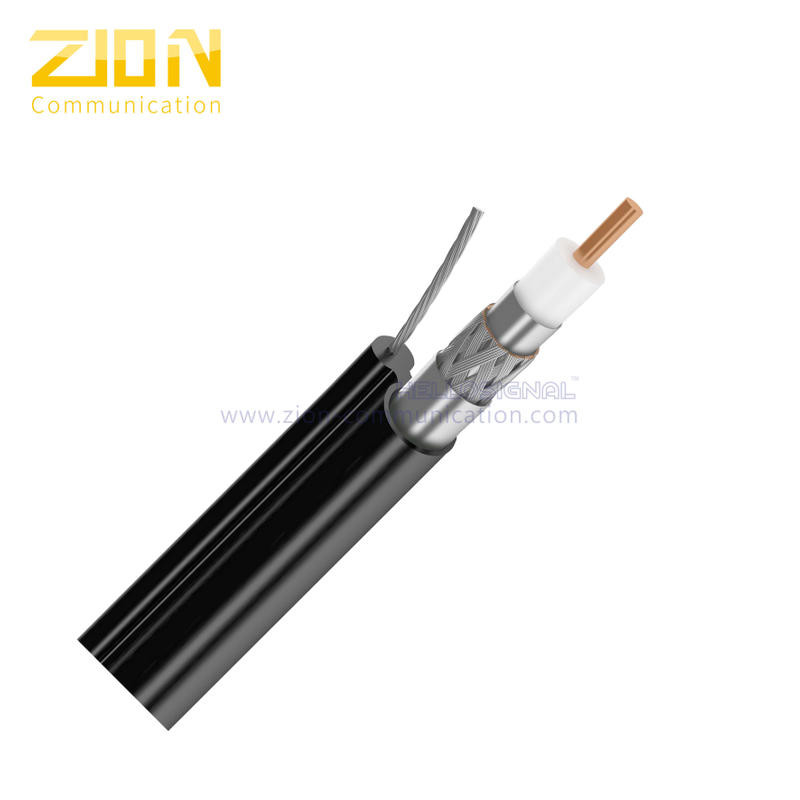 Rg11 Cable 60% Tri- Shield, PE Jacket, Galvanized Steel Wire Messenger for Aerial Distribution Line in CATV