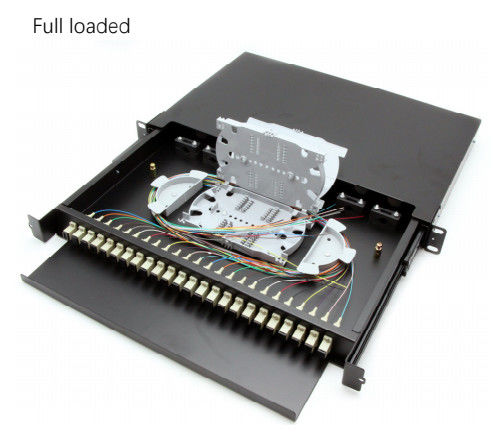 1U 19" Full Loaded Slide Rail Rack Mount Fiber Optic Patch Panel with Cold Rolled Steel Construction