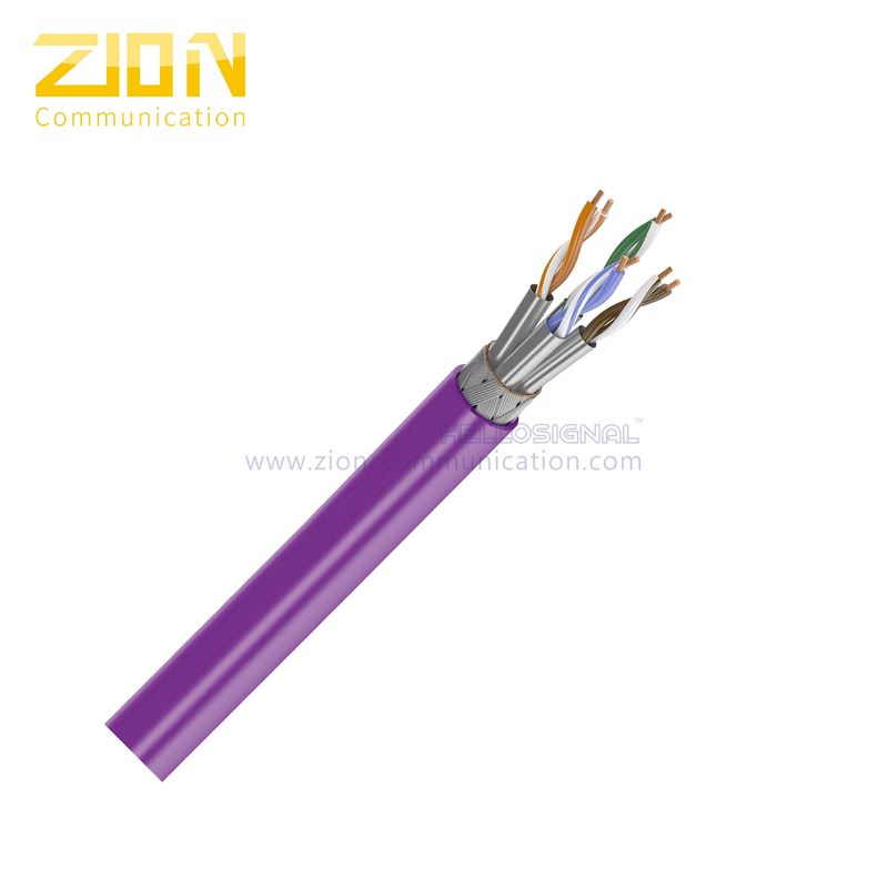 S / FTP CAT 6A BC LSZH CAT6 Network Cable In Black Jacket , Long Life Time