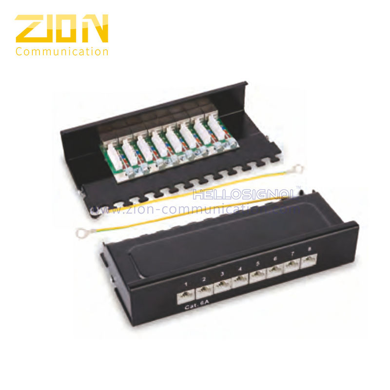 10" 0.5U Shielded Patch Panel for Data Center with 8/12 Ports Rackmount Design